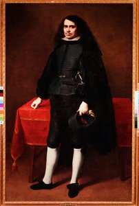 Portrett av en herre med langt hår og jordbærkrage (olje på lerret av Bartolomé Esteban Murillo