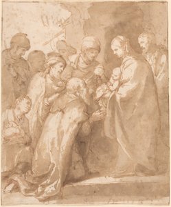 De vise menns tilbedelse, ca. 1650–1656 (penn og blekk) av Bartolome Esteban Murillo