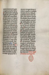 Missale: Fol. 122: inneholder musikk for Hely Hely Lama etc. innenfor St. Mattion Passion, 1469.
