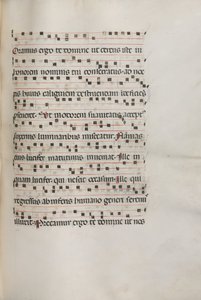 Missale: Fol. 157: Music for Exultet, 1469 av Bartolomeo Caporali