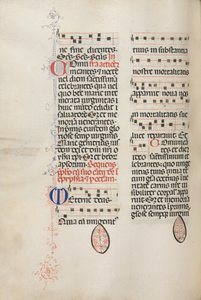 Missale: Fol. 177v: Musikk til forskjellige vanlige bønner, 1469. av Bartolomeo Caporali