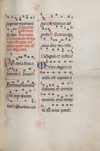 Missale: Fol. 179: Musikk til forskjellige vanlige bønner, 1469. av Bartolomeo Caporali