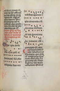 Missale: Fol. 180: Musikk til forskjellige vanlige bønner, 1469. av Bartolomeo Caporali