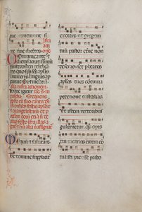 Missale: Fol. 181: Musikk til forskjellige vanlige bønner, 1469.