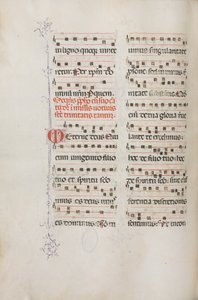 Missale: Fol. 182v: Musikk til forskjellige vanlige bønner, 1469. av Bartolomeo Caporali