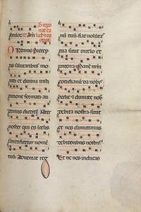 Missale: Fol. 189: Musikk for forskjellige bønner, 1469. av Bartolomeo Caporali