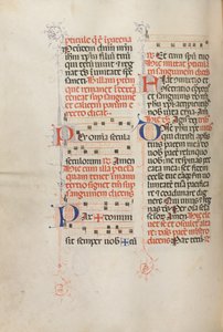 Missale: Fol. 190v: Musikk til forskjellige bønner, 1469.