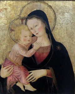 Jomfru Maria og barnet, detalj. (maleri)