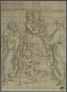 Hellig familie med Johannes evangelisten og spedbarnet døperen Johannes