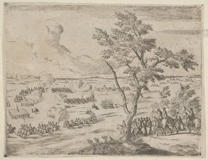 I spissen for en sveitsisk hær konfronterer Francesco I d'Este, med Uncrushed Spirit, fienden..., 1659. av Bartolomeo Fenice
