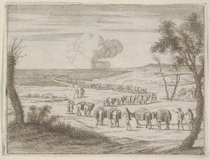 Francesco I d'Este hjelper hertugen av Mantua etter at territoriene hans ble ødelagt av Ge..., 1659. av Bartolomeo Fenice
