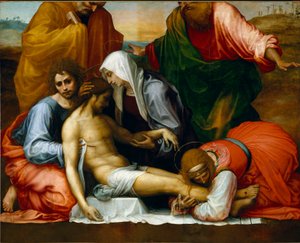 La Lament sur le christ mort - Klagesang over den døde Kristus. 1511-1512. Maleri Fra 