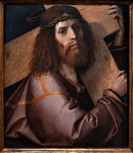 Kristus bærer korset, første tiår 1500-tallet (olje på panel)