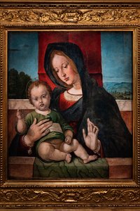 Madonna med spedbarnet Jesus, siste tiår av 1400-tallet (olje på panel)