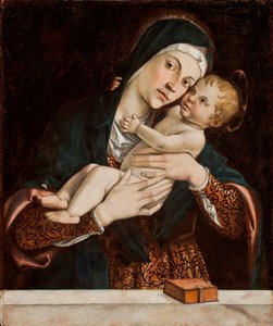 The Virgin and Child (tempera på panel) av Bartolomeo Montagna
