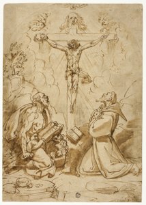 De hellige Hieronymus og Frans av Assisi tilber treenigheten av Bartolomeo Passarotti