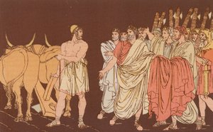 Cincinnatus kalt til å være diktator av Bartolomeo Pinelli