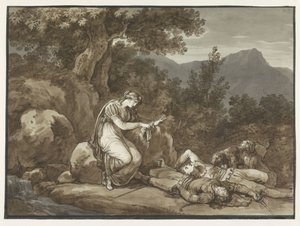 Colma beklager Salgars og hennes brors død av Bartolomeo Pinelli