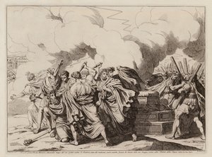 Romulus#39; død (etsning) av Bartolomeo Pinelli