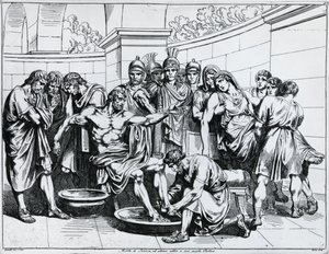 Senecas død, gravering av Bartolomeo Pinelli (1781-1835), fra Istoria dell