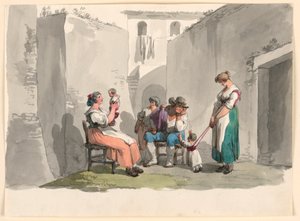 Tegning, i Tivoli, 1807–08 av Bartolomeo Pinelli