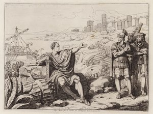 Gaius Marius sitter blant ruinene av Kartago (etsing) av Bartolomeo Pinelli