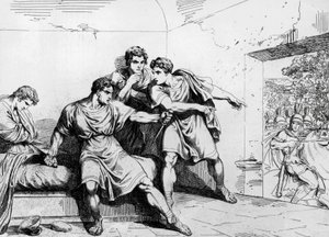 Neros død, fra keiseres historie, fra Ottavio, gravering av Bartolomeo Pinelli (1781-1835), Roma av Bartolomeo Pinelli