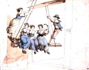På husken (akvarell over blyant på papir) av Bartolomeo Pinelli