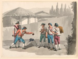 Boccia-spillet av Bartolomeo Pinelli