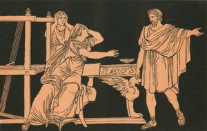 Moren til Euryalus mottok nyheten om hans død av Bartolomeo Pinelli