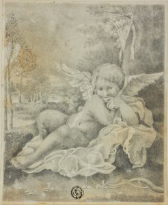 Amor i et landskap av Bartolomeo Schedoni