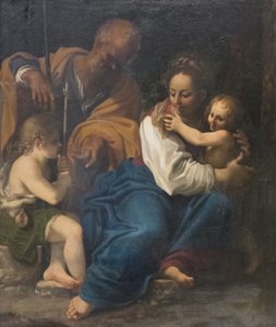 Hellige familie og den hellige døperen Johannes av Bartolomeo Schedoni