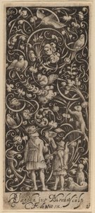 Ornament med løvverk og fugler av Bartolomeus van Lochom after Hans Janssen