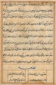 Side fra Tales of a Parrot Tuti-nama: tekstside, ca. 1560. av Basavana