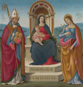 Madonna og barn med St Justus av Volterra og St Margaret av Antiokia