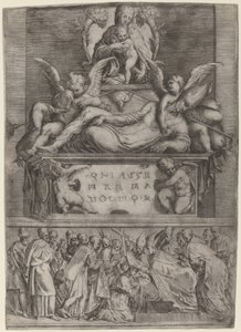 Graven til en biskop av Battista Angolo del Moro after Parmigianino