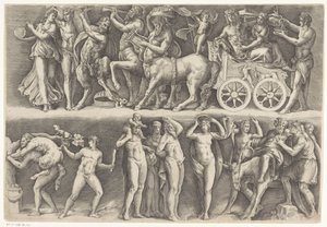 Antikk relieff med Bacchus og Ariadne