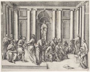 Kristus blant de skriftlærde i templet av Battista Franco