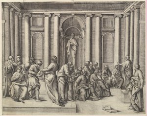 Kristus blant legene, ca. 1540-45. av Battista Franco Veneziano