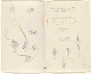 Studier for smykkedesign [verso] av Beatrice Godwin Whistler