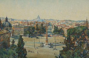Roma, fra The Pincio, Piazza Del Popolo av Beatrice Mary Seccombe Leech