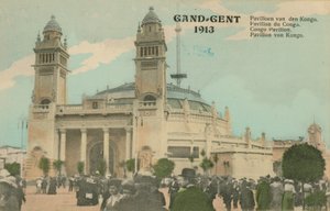 Kongo-paviljongen; Gent; 1913. Postkort sendt i 1913. av Belgian Photographer
