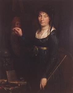 Portrett av en kunstner (selvportrett?) 1800 (olje på lerret) av Belgian School