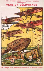 Plakat som reklamerer for Parti Ouvrier Belge (det belgiske arbeiderpartiet) før 1914