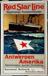 Red Star Line, Antwerpen Amerika, ca. 1899 av Belgian School