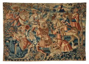Tapestry, April måned, fra Tournai av Belgian School