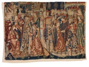 Tapetet, forlovelsen og ekteskapet 'Les Fiancailles et le Marriage de Marie de Bourgogne et de Maximilien', fra Tournai eller Brussel av Belgian School