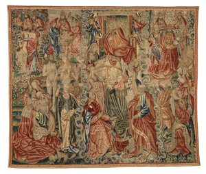 Tapet, en del av et Credo-teppe som viser The Creation of the World, laget i Brussel, Belgia, ca. 1500-10 (ull) av Belgian School