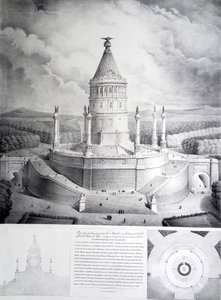 Prosjekt for en grav som ville bli reist til Napoleon på høyden av Chaillot foran Champ de Mars av Benard et Cie Imprimerie Lemercier