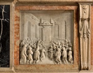 Krypten, Ark of Saints Marcellinus and Peter Exorcist, Benedict Briosco 1506-08, Miracle of Doves